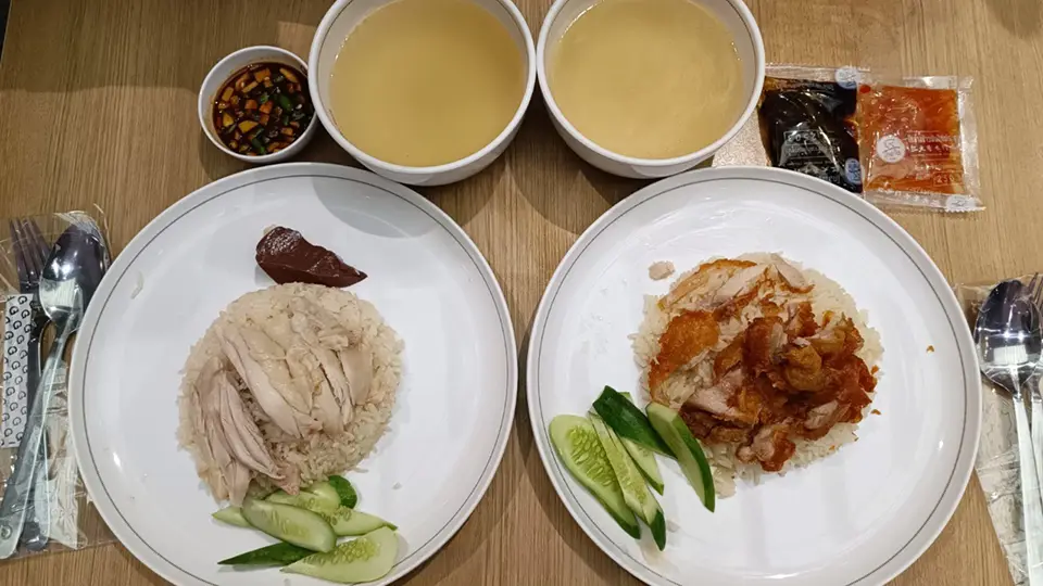 Top Bangkok Street Food: Khao Man Gai chicken rice at Pratunam, one of Bangkok's most famous spots for this dish