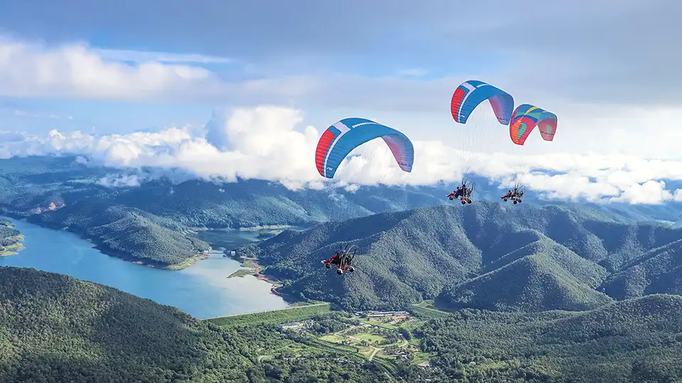 Sky View Paramotor Flight Over Chiang Mai