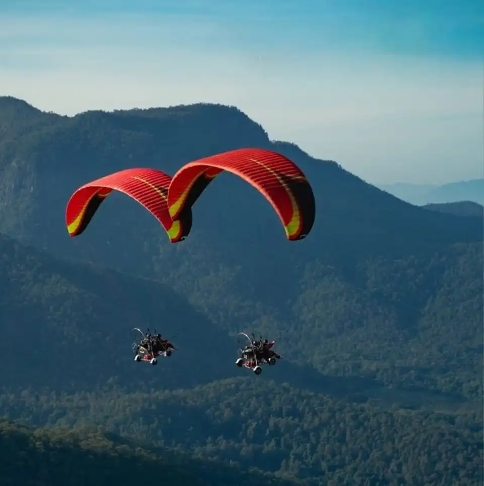 Sky View Paramotor Flight Over Chiang Mai