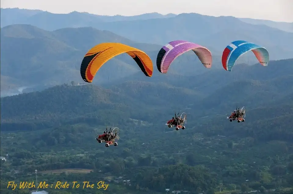 Sky View Paramotor Flight Over Chiang Mai