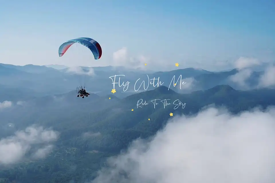 Sky View Paramotor Flight Over Chiang Mai