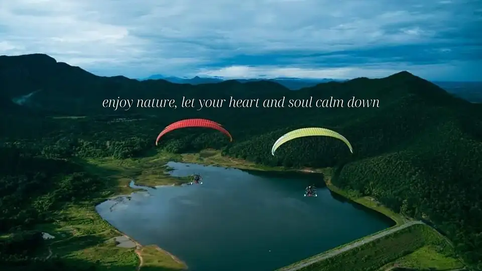 Sky View Paramotor Flight Over Chiang Mai
