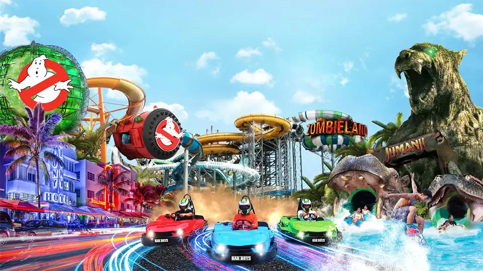 Family Trip in Pattaya: Exciting water rides and attractions at Columbia Pictures Aquaverse featuring Ghostbusters, Jumanji and other movie themes