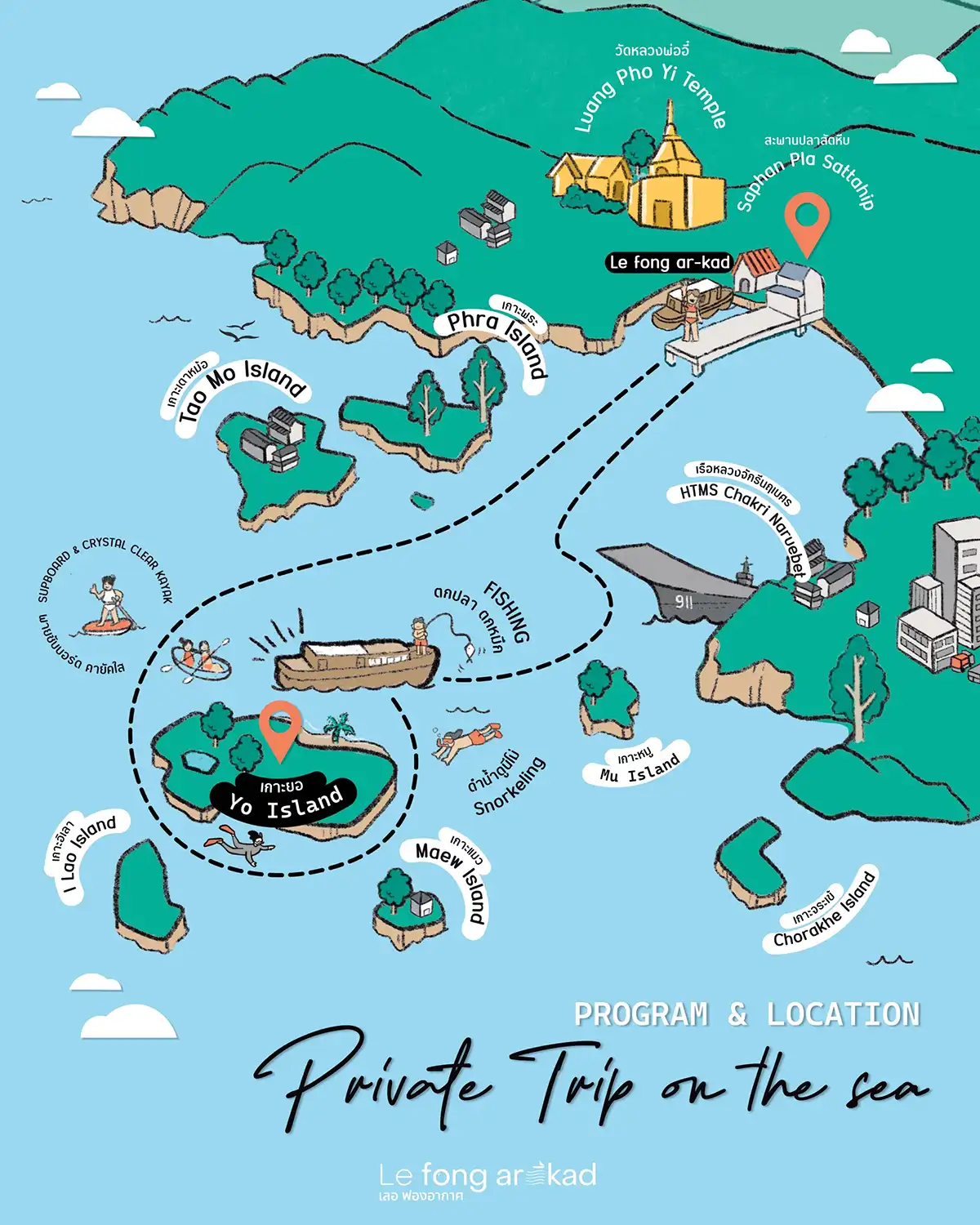 Pattaya: Private Wooden Boat Trip – Le Fong Ta Lay / Le Fong Ar-Kad (Pet Friendly)